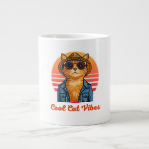 Taza De Café Gigante Guay Cat Vibes 🌴 😎