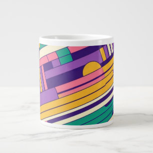 Taza De Café Gigante Guay, colorido diseño retro de los años 80 y 90