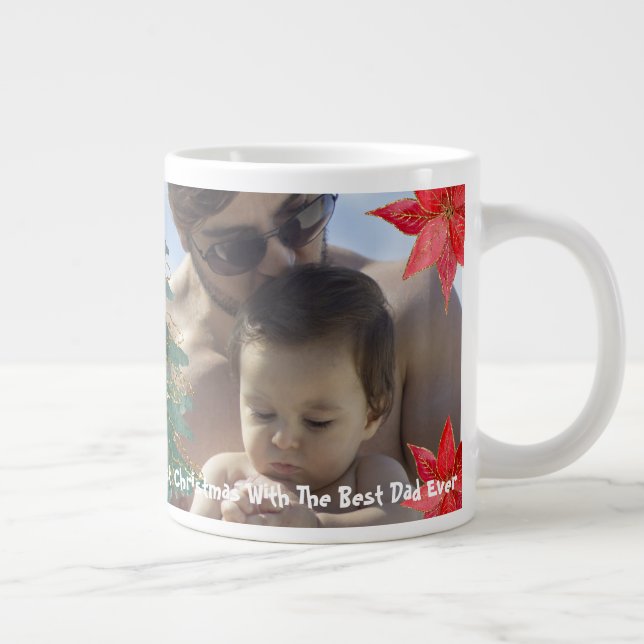 Taza De Café Gigante Guay First Christmas with Best Dad Photo (Derecha)