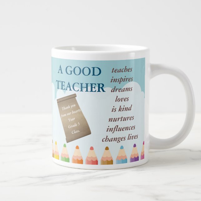 Taza De Café Gigante Guay Una Buena Cita De Apreciación Del Profesor Gr (Derecha)