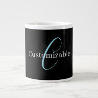Guión curativo editable Monograma Blanco azul negr