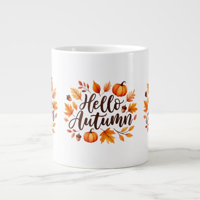 Taza De Café Gigante Guión de otoño (Frente)