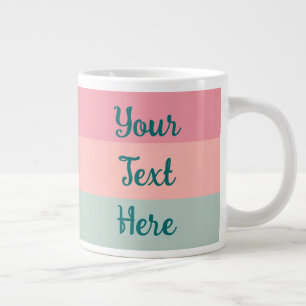Taza De Café Gigante Guión de tipografía Verde azulada rosa de texto pe