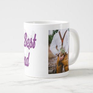 Taza De Café Gigante Guión violeta de foto de Girlfriend