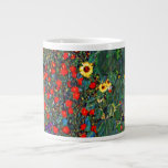 Taza De Café Gigante Gustav Klimt Flower Garden<br><div class="desc">Coffee Mug con el jardín de la granja de pintura al óleo de Gustav Klimt con girasoles (1907). Un bonito jardín de girasoles y exquisitos flores azules,  rojas,  violetas,  rosas y blancas. Un gran regalo para los amantes del arte Art Nouveau y austriaco.</div>