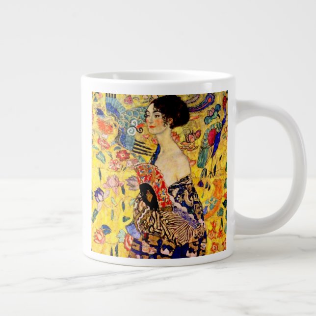 Taza De Café Gigante Gustav Klimt Lady con ventilador (Derecha)