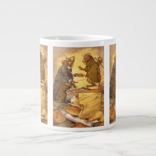 Taza De Café Gigante Habilidad vintage de Aesop, ratón de campo, ratón 