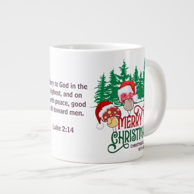 Taza De Café Gigante HABITACIONES DE NAVIDAD cristiana MERRY en bosque (Derecha)