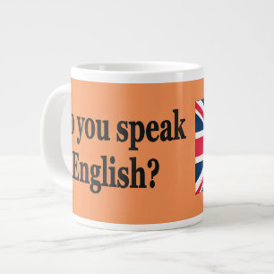 Taza De Café Gigante ¿Hablas inglés? Bandera bf