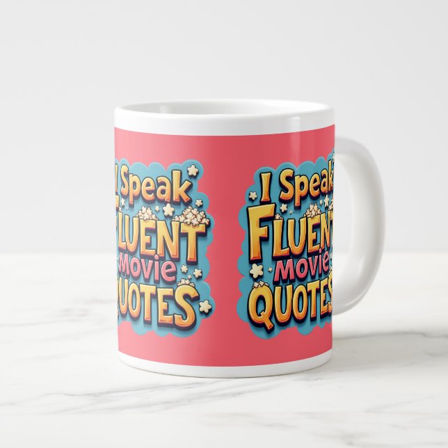 Taza De Café Gigante Hablo de películas fluidas citas de arte pop retro (Derecha)