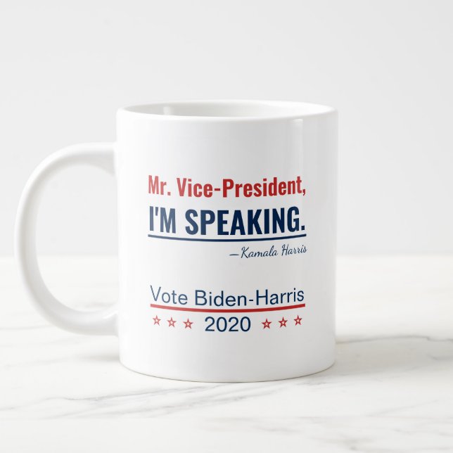 Taza De Café Gigante Hablo Kamala Harris presidente 2024 (Izquierda)