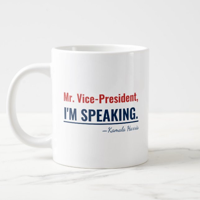 Taza De Café Gigante Hablo Kamala Harris Vicepresidente 2020 (Izquierda)
