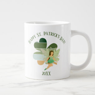 Taza De Café Gigante Hada irlandesa en el Día de San Patricio