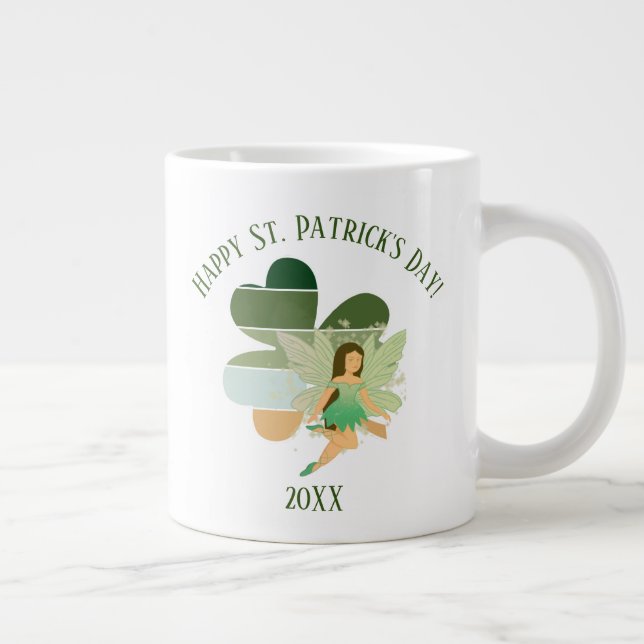 Taza De Café Gigante Hada irlandesa en el Día de San Patricio (Derecha)