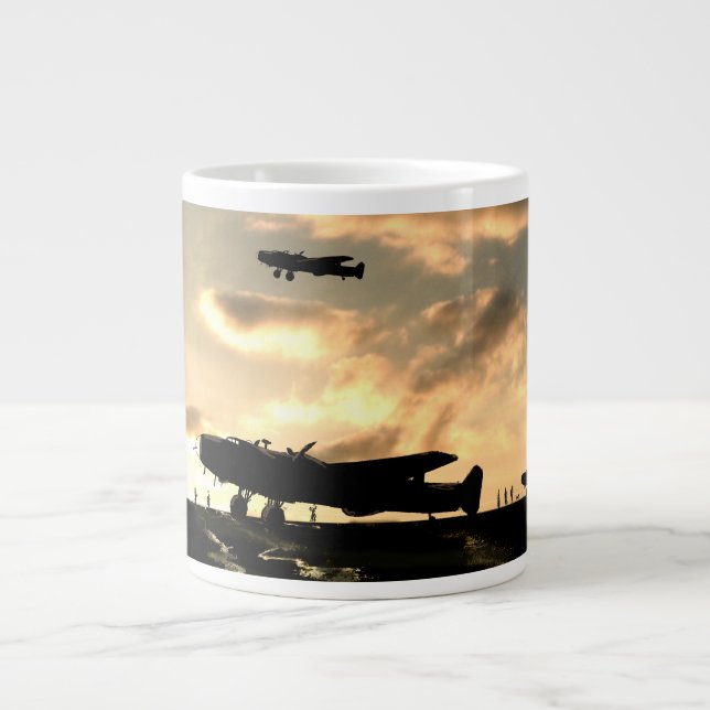 Taza De Café Gigante Hadley Page Halifax Bomber Safely Home. (Frente)