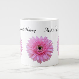 Taza De Café Gigante Haga Feliz a su Alma Gerbera Rosa