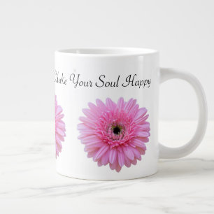 Taza De Café Gigante Haga Feliz a su Alma Gerbera Rosa