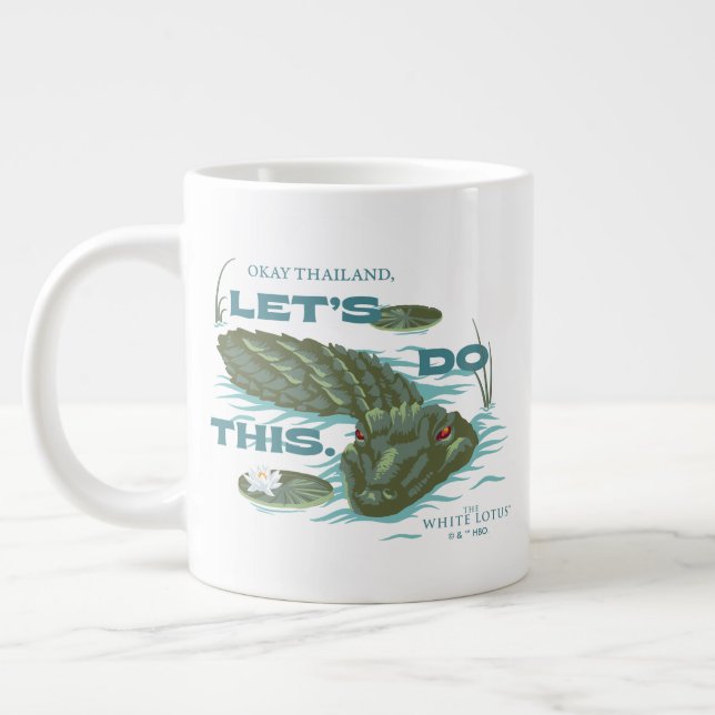 Taza De Café Gigante "Hagamos esto", lagarto - El Lotus blanco (Izquierda)