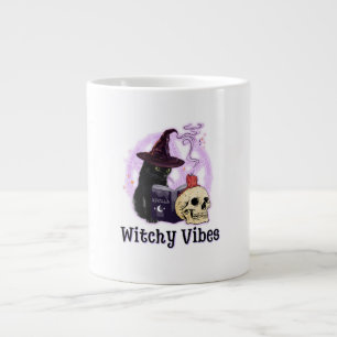 Taza De Café Gigante Halloween Black Cat Witch