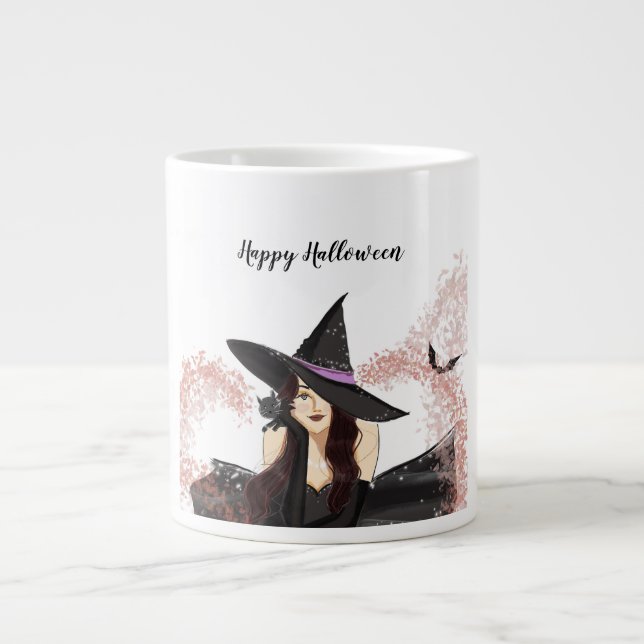 Taza De Café Gigante halloween, bruja (Frente)