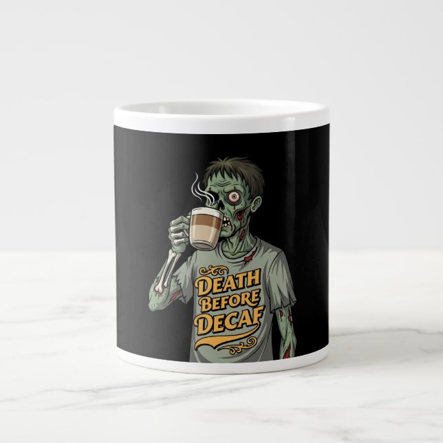 Taza De Café Gigante Halloween con café zombie (Frente)