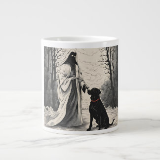 Taza De Café Gigante Halloween de ghost y perro negro 2024