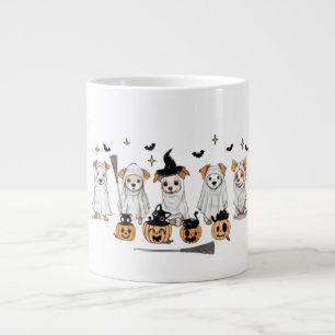 Taza De Café Gigante Halloween de la Calabaza de Gato Negro del perro f