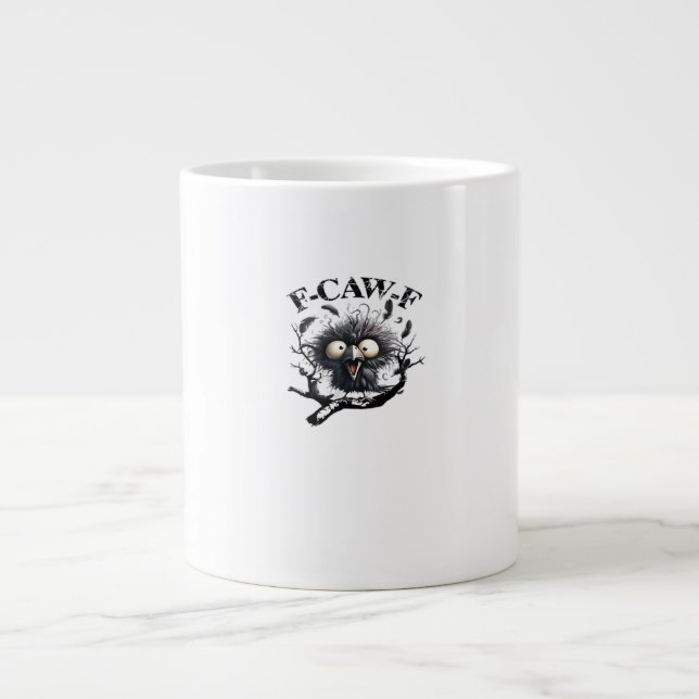 Taza De Café Gigante Halloween F-Caw-F Pájaro Cool Único (Frente)