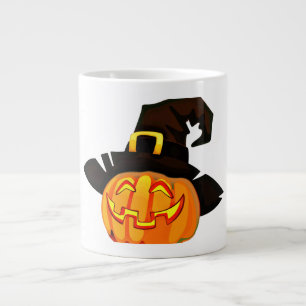 Taza De Café Gigante Halloween Jack-O-Lantern-Witch Mug