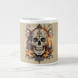 Taza De Café Gigante Halloween, Patrón de Calavera, Calavera a la luz d