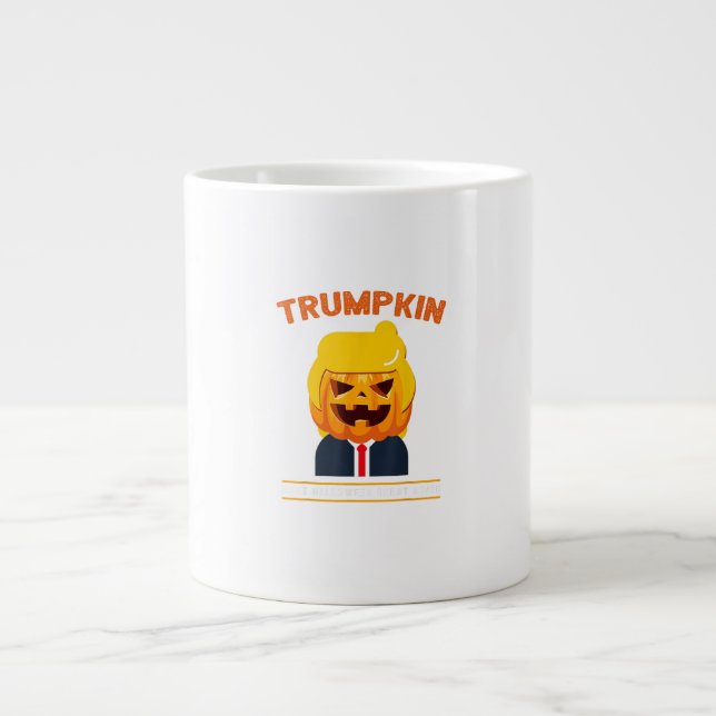 Taza De Café Gigante Halloween Trumpkin Funny Calabaza Halloween (Frente)