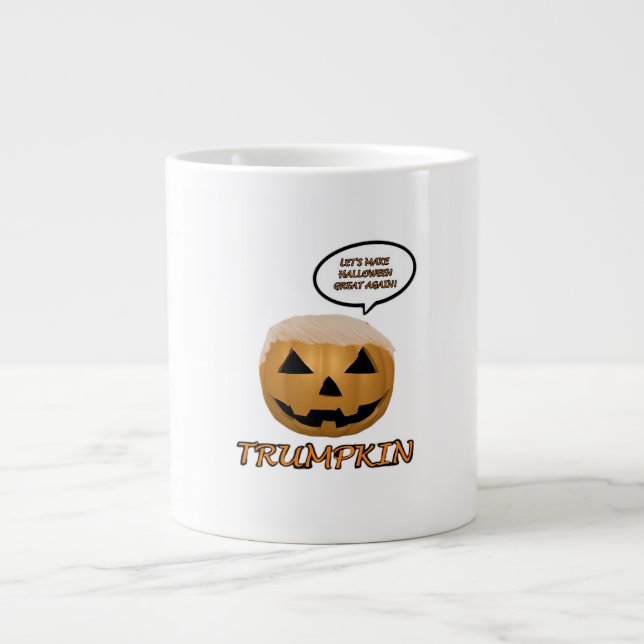 Taza De Café Gigante Halloween Trumpkin hecho (Frente)