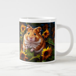 Taza De Café Gigante Hamster entre girasoles