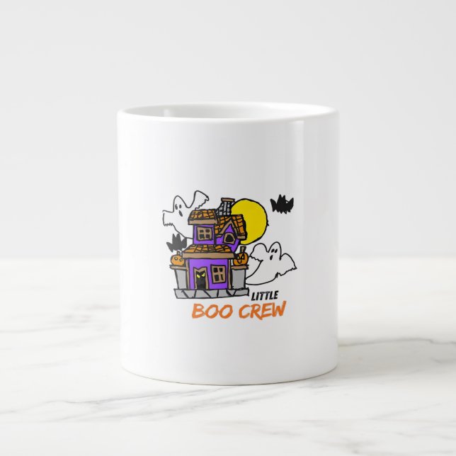 Taza De Café Gigante Hand Drawn Little Boo Crew Halloween (Frente)