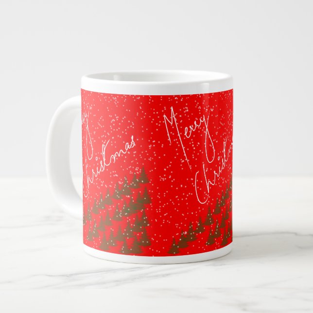 Taza De Café Gigante Hand-Drawn Merry Christmas (Izquierda)
