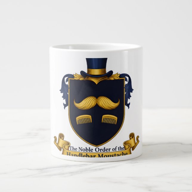 Taza De Café Gigante Handlebar Moustache Gentleman's Coffee Mug (Frente)