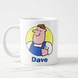 Taza De Café Gigante Handyman Tradesman con nombre