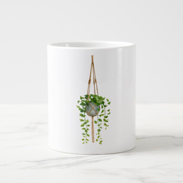 Taza De Café Gigante Hanging Macrame Plant Holder Boho Mug (Frente)