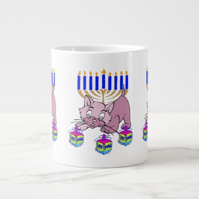 Taza De Café Gigante Hanukkah    KittyCoffee Mug (Frente)