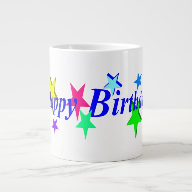 Taza De Café Gigante Happy birthday Jumbo Mug (Frente)