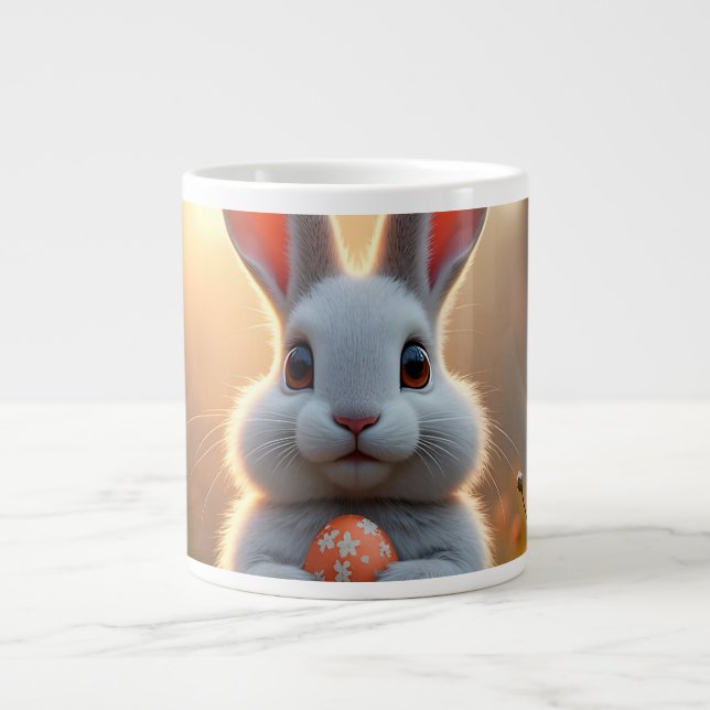 Taza De Café Gigante Happy Easter Bunny in the Magic of Spring (Frente)