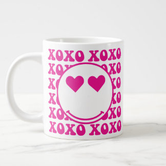 Taza De Café Gigante Happy Face, xoxo, valentine, custom mug, cup