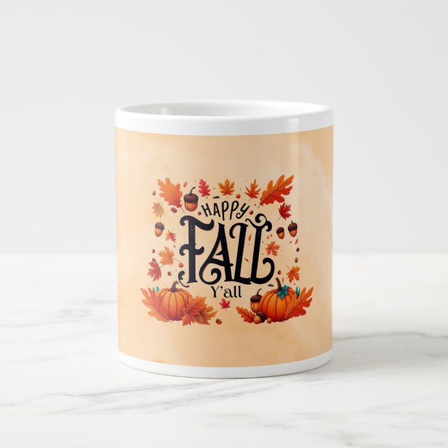Taza De Café Gigante Happy Fall Y'all (Frente)