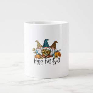 Taza De Café Gigante Happy Fall Y'all Leopard Gnome