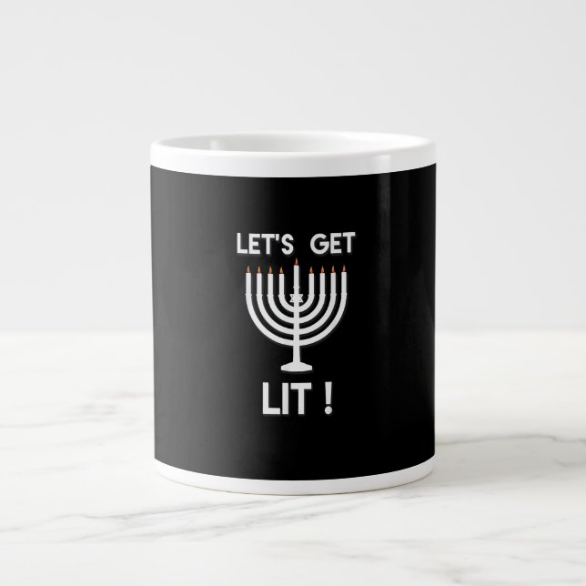 Taza De Café Gigante Happy Hanukkah Tis The Season Get (Frente)
