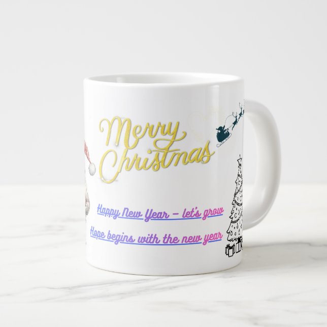 Taza De Café Gigante Happy New Year Celebration Mug (Derecha)