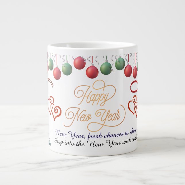 Taza De Café Gigante Happy New Year Mug – Premium Celebration design (Frente)