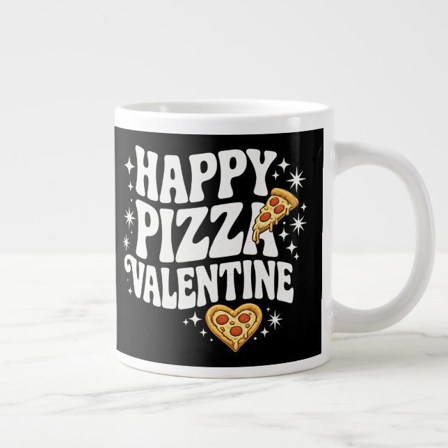 Taza De Café Gigante Happy Pizza Valentine Funny Pizza Love Design (Derecha)