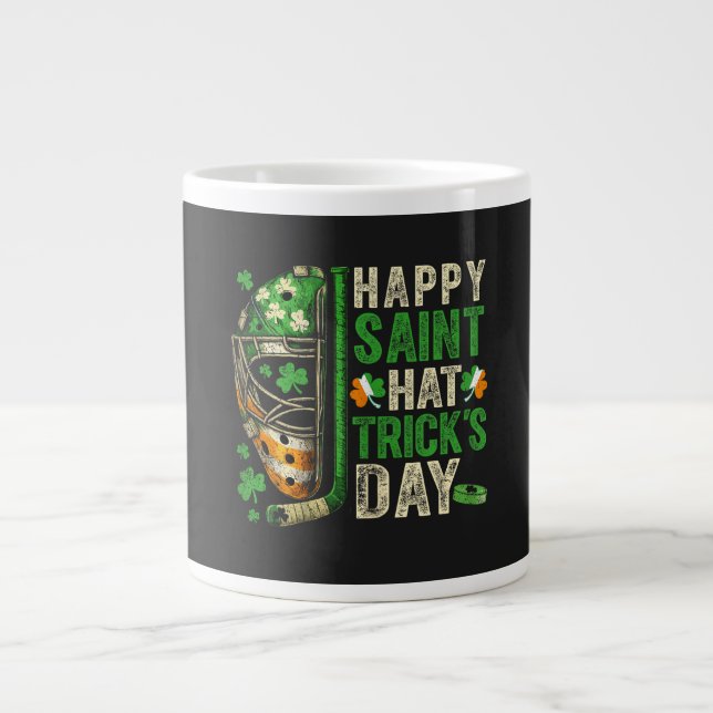 Taza De Café Gigante Happy Saint Hat Trick Ice Hockey Player (Frente)