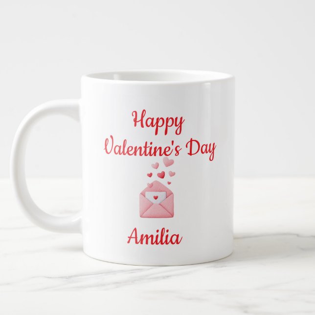 Taza De Café Gigante Happy Valentine’s Day Cute Love Mug (Izquierda)